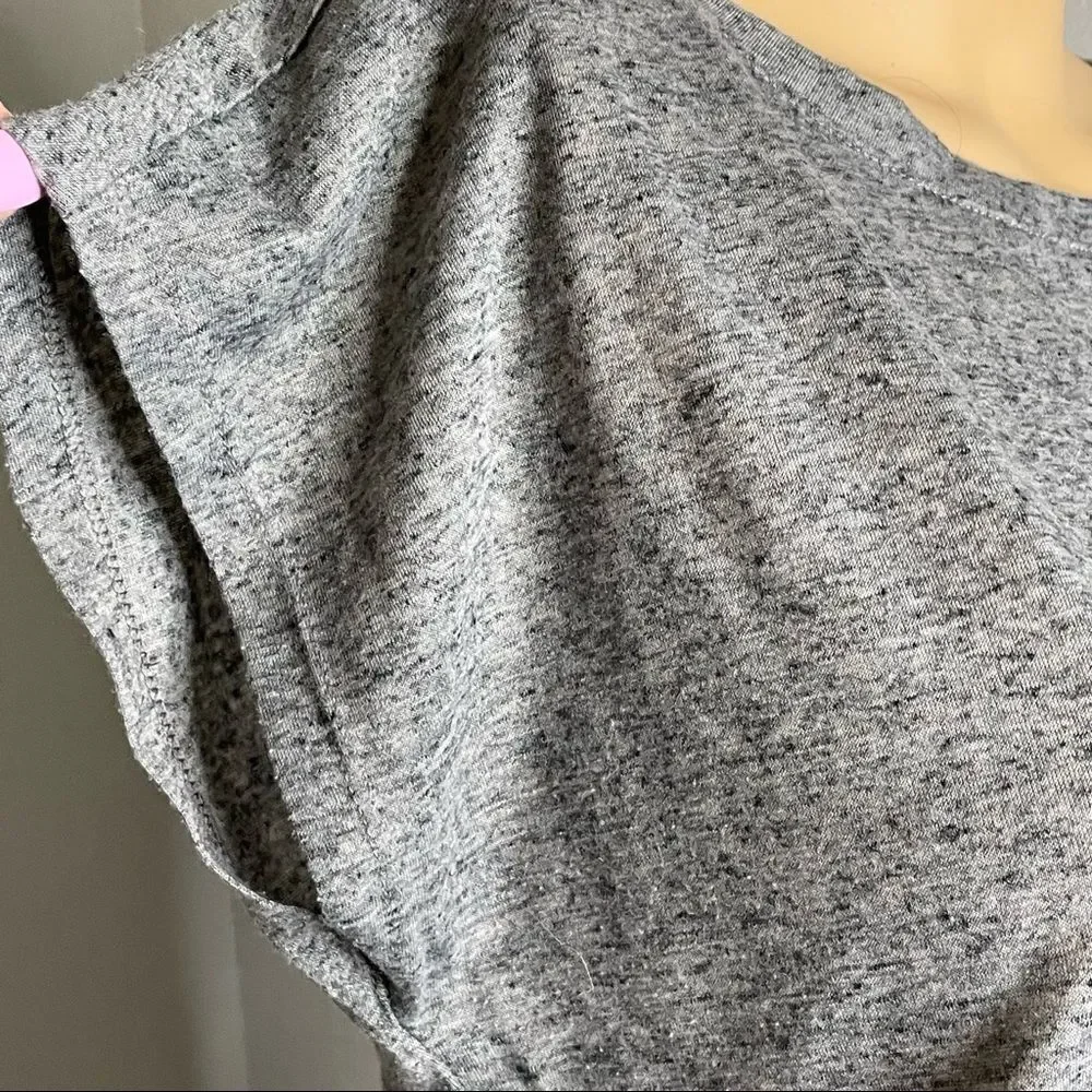 Juicy Couture Gray Short Sleeved Shirt With Metallic Leopard Design Size Medium